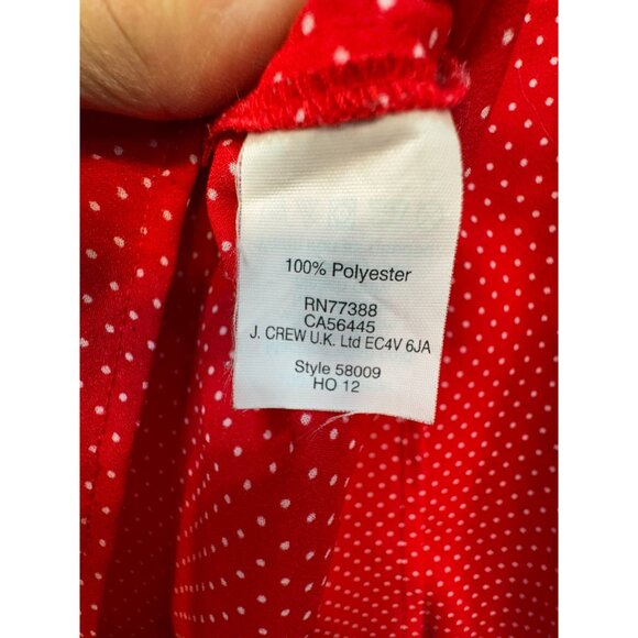 J. Crew Womens Polka Dot Button-Down Blouse Size 6 Red Long Sleeve Top Career Of - Picture 3 of 10